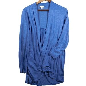 J.Jill‎ Womens XS Linen Open Front Cardigan Sweater Blue